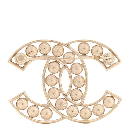 Chanel Pearl CC Brooch Light Gold 3 of 5