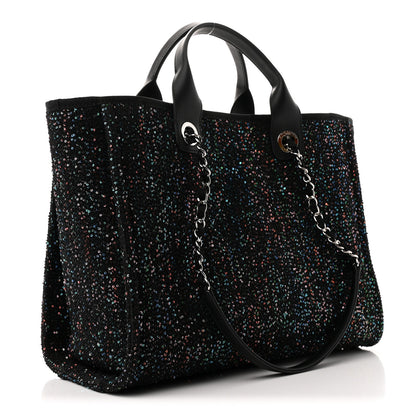Chanel Calfskin Sequin Small Deauville Tote Black 3 of 10