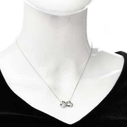 Tiffany 18K White Gold Diamond Paloma Picasso Double Loving Heart Necklace 2 of 6