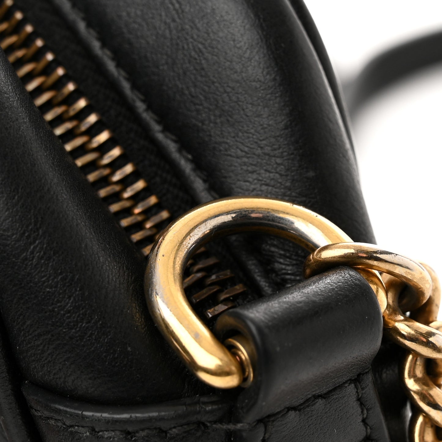 Calfskin Matelasse Mini GG Marmont Chain Shoulder Bag Black