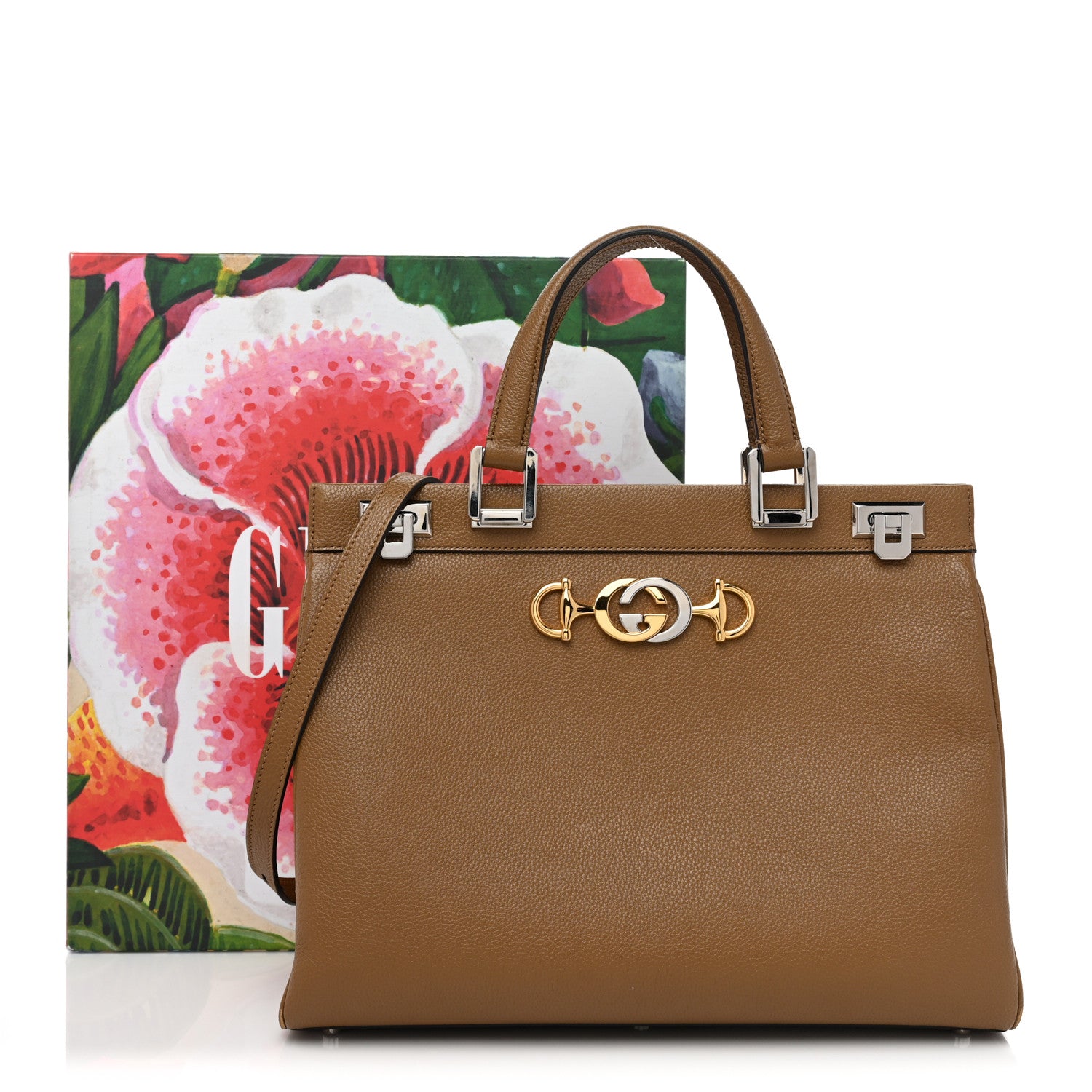 Gucci Grainy Calfskin Medium Zumi Top Handle Bag Friky Taupe 20 of 20