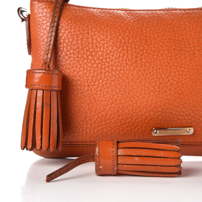 Burberry Signature Grain Calfskin Tassel Peyton Crossbody Clutch Bag Orange 12 of 17