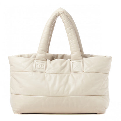 Chanel Lambskin Quilted Large Coco Cocoon Tote White Burgundy 1 of 10