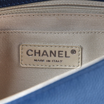 Chanel Caviar Medium Timeless CC Flap Navy Blue 6 of 7
