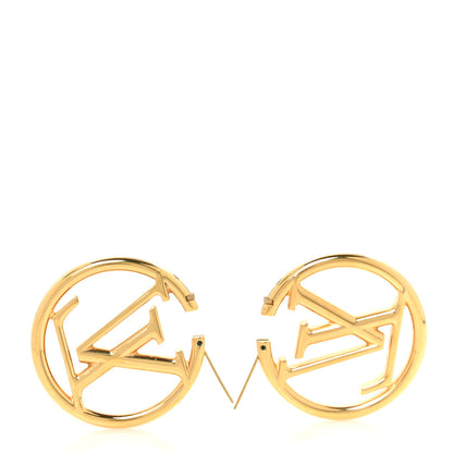 Louis Vuitton Metal Louise Hoop Earrings Gold 3 of 5
