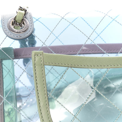Chanel Lambskin PVC Quilted Medium Coco Splash Flap Blue Green 10 of 14