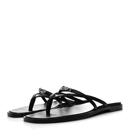 Hermes Calfskin Miss Sandals 38 Black 4 of 8