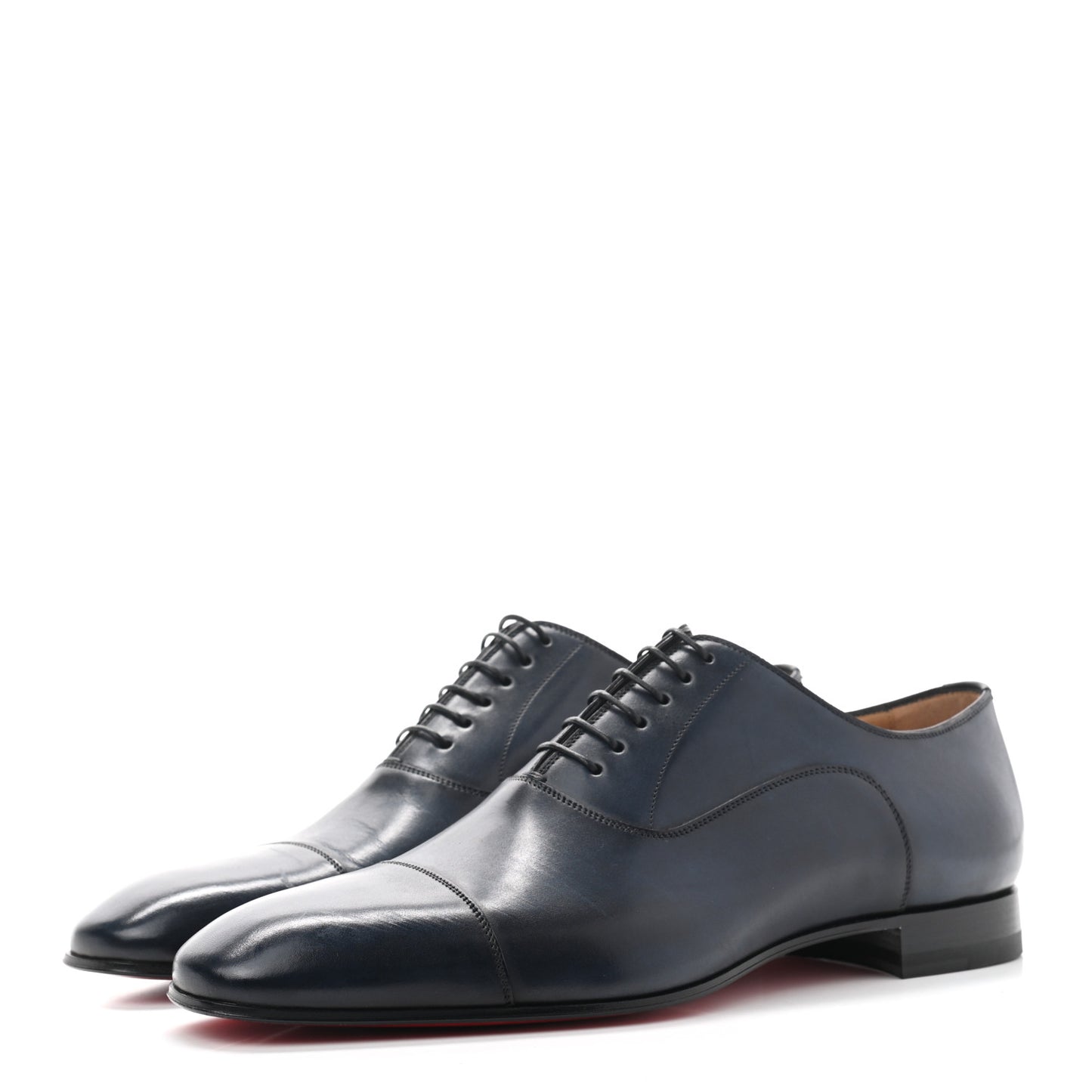 Calfskin Mens Greggo Flat Oxfords 41 Navy