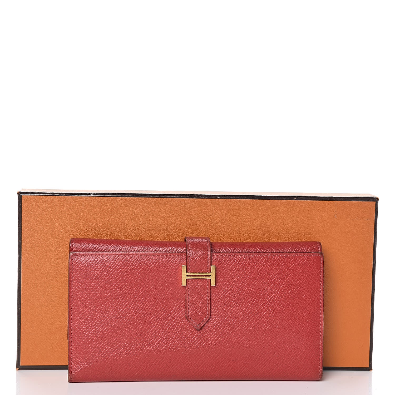 Hermes Epsom Bearn Gusset Wallet Rouge Casaque 8 of 8