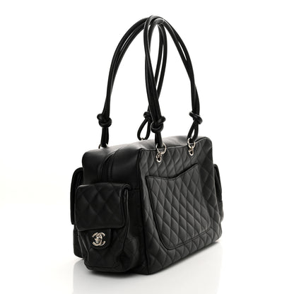 Chanel Calfskin Quilted Large Cambon Multipocket Reporter Black 3 of 12