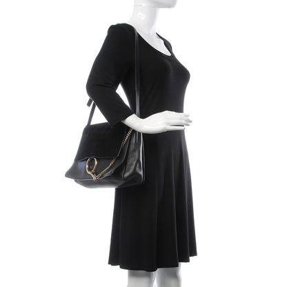 Chloe Suede Calfskin Medium Faye Shoulder Bag Black 2 of 12