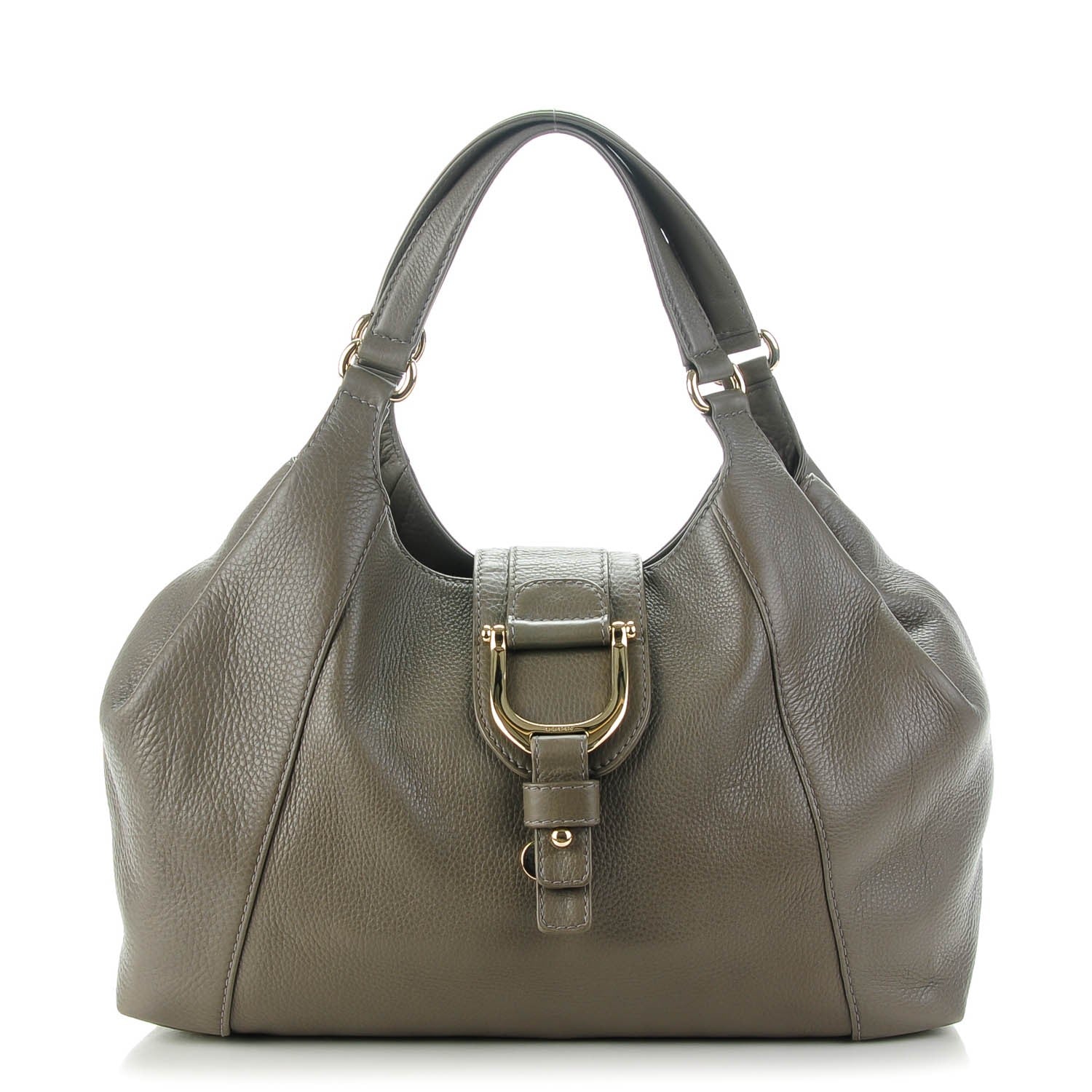 Gucci Pebbled Calfskin Medium Greenwich Shoulder Bag Light Grey 1 of 7