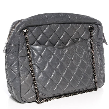 Chanel Aged Calfskin Quilted Large Reissue Camera Case Grey 3 of 7