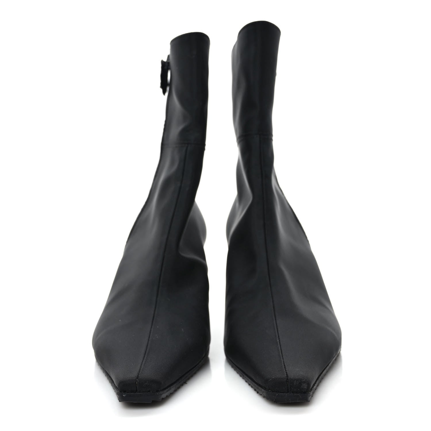 Chanel Nylon Camellia Zip Short Boots 40.5 Black 2 of 7