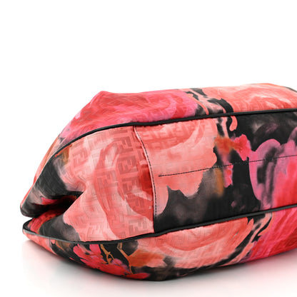 Fendi Zucchino Vitello Floral Forever Shoulder Bag Black Multicolor 10 of 11