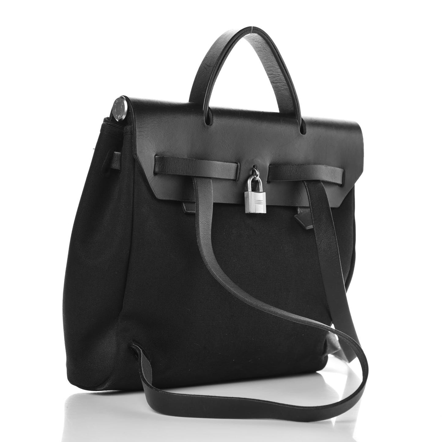 Toile Vache Calfskin Herbag 30 PM Backpack Black