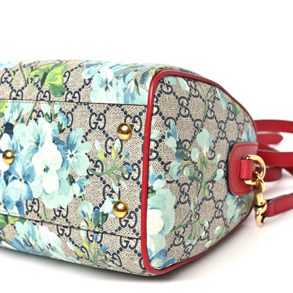 Gucci GG Supreme Monogram Blooms Small Boston Beige Blue Navy Hibiscus Red 10 of 11