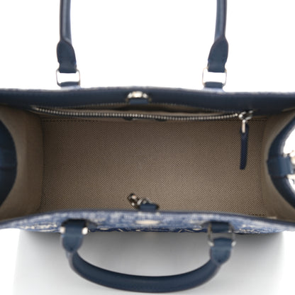 MCM Jacquard Monogram Small Tote Blue 5 of 8