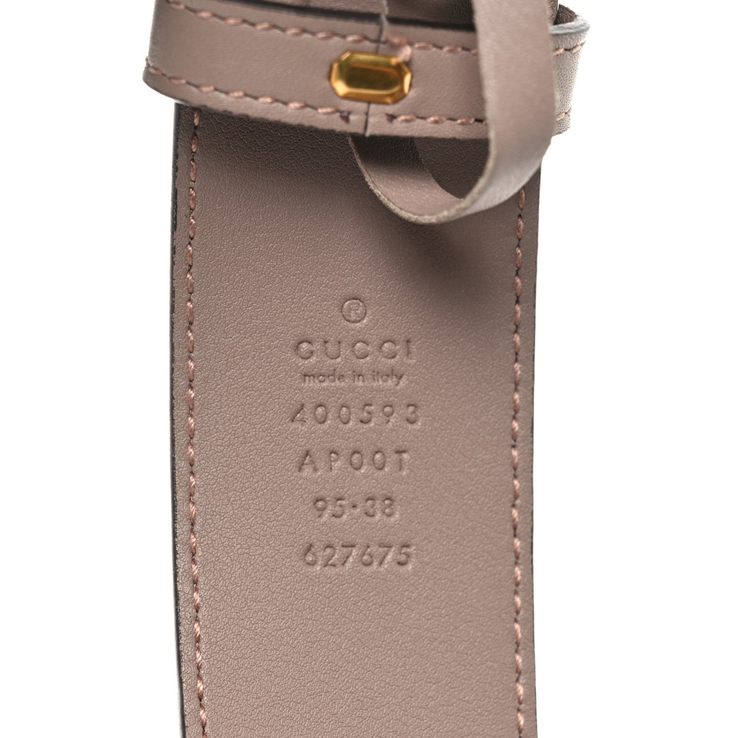 Gucci Calfskin Double G 40mm Belt 95 38 Porcelain Rose 3 of 4