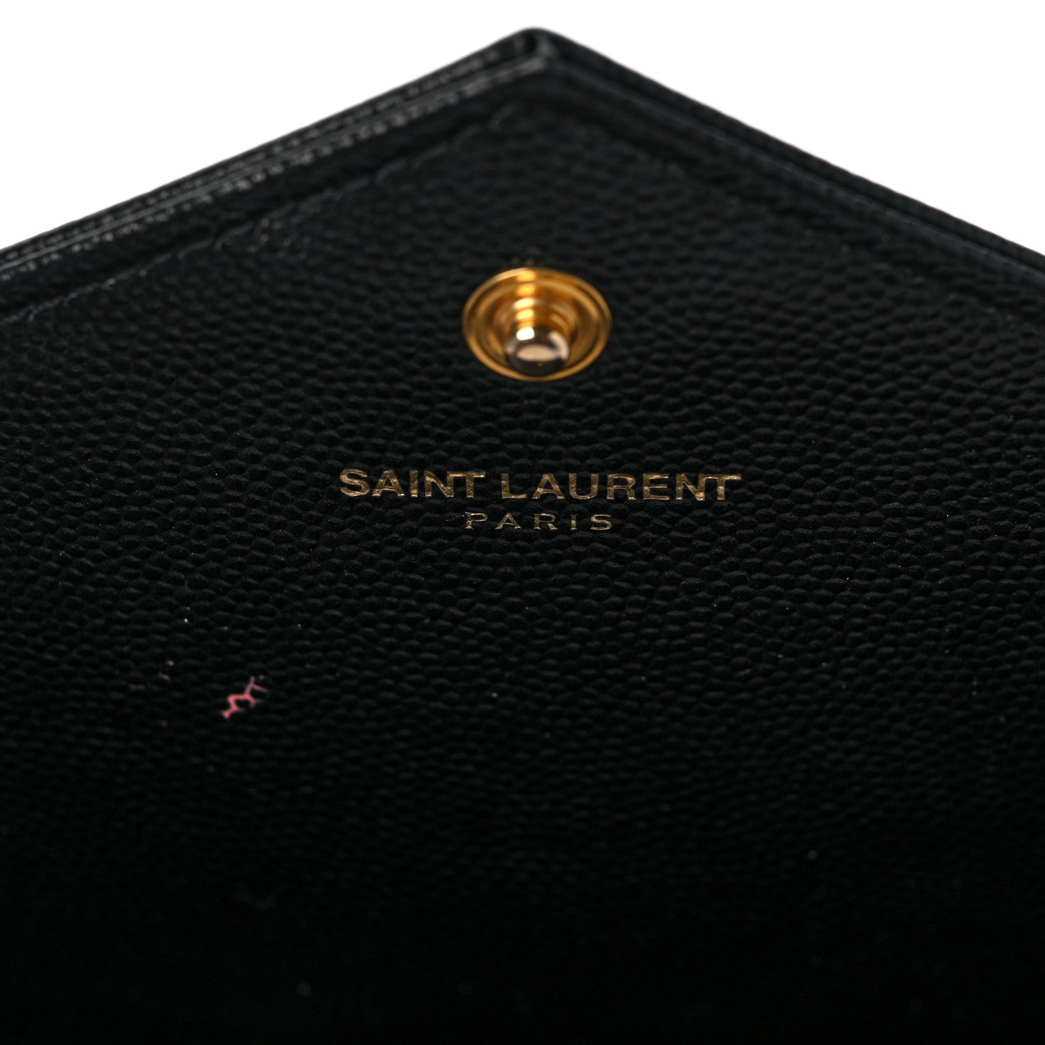 Saint Laurent Grain De Poudre Matelasse Chevron Monogram Chain Wallet Black 6 of 8