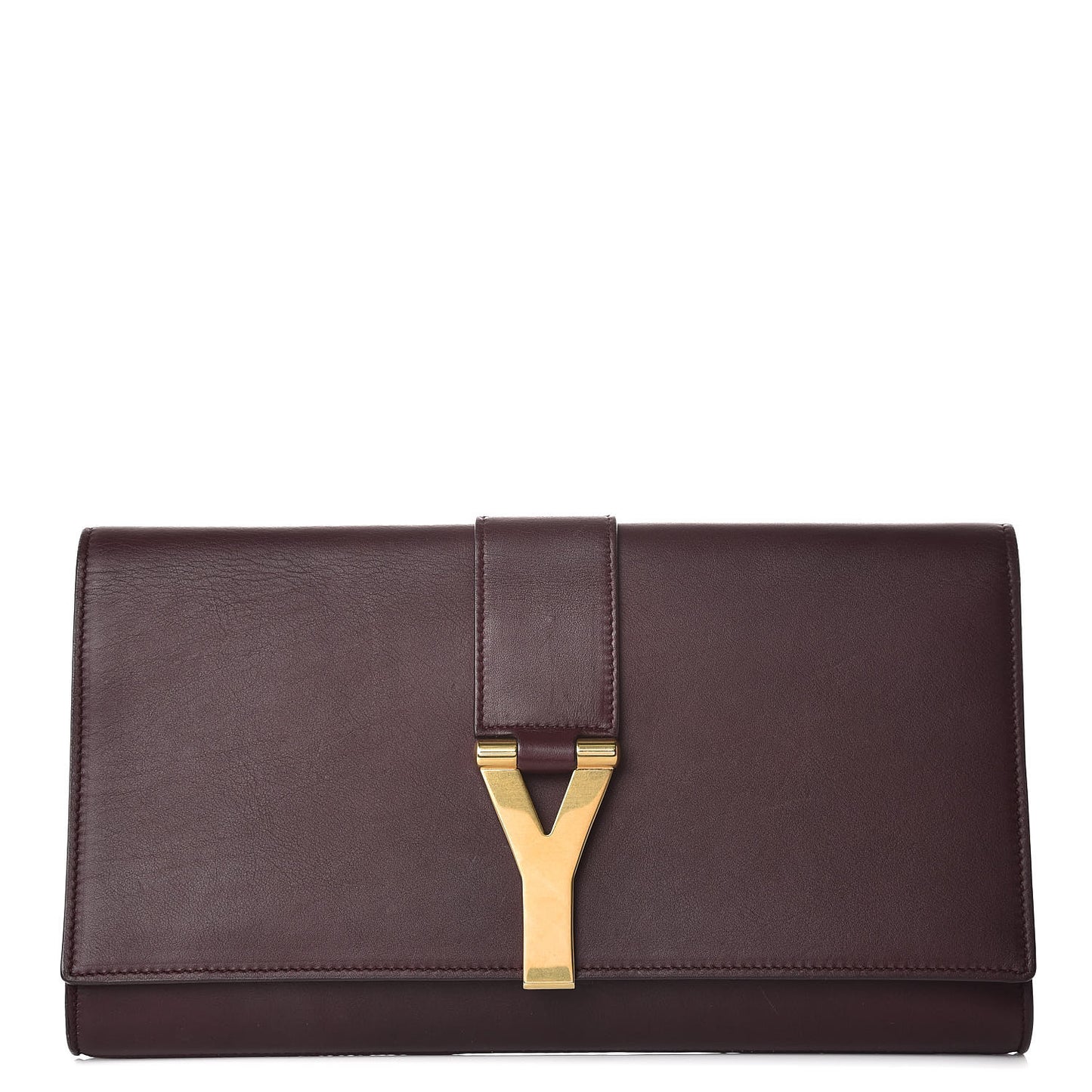 Calfskin Classic Y Ligne Clutch Bordeaux