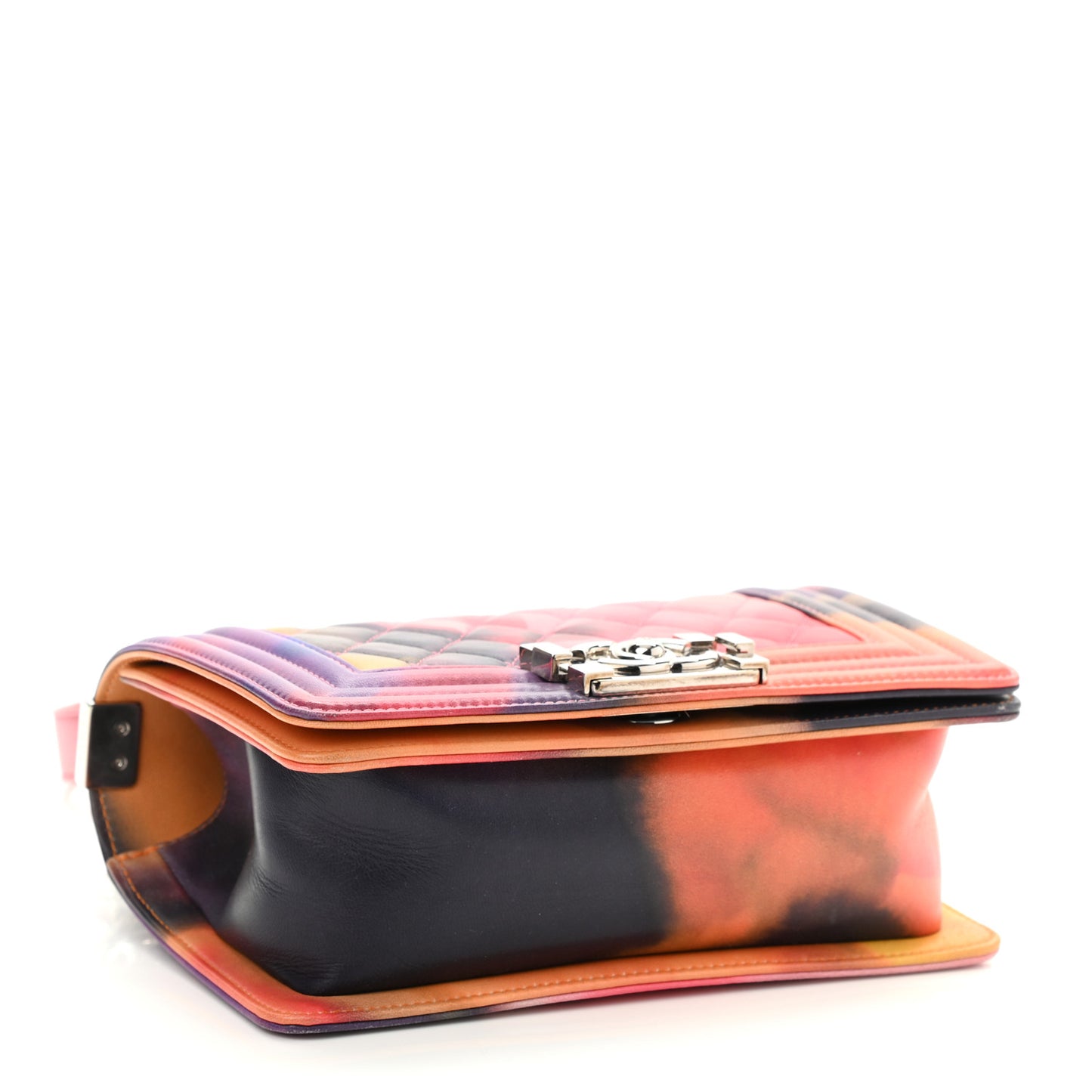 Lambskin Quilted Small Flower Power Boy Flap Multicolor