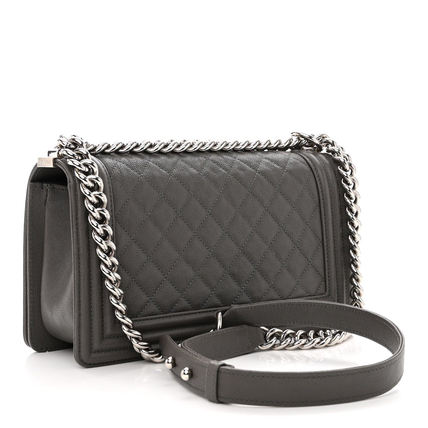 Chanel Caviar Quilted Medium Boy Flap Grey 3 of 11