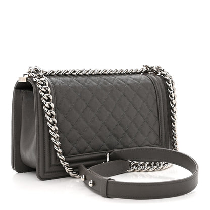 Chanel Caviar Quilted Medium Boy Flap Grey 3 of 11