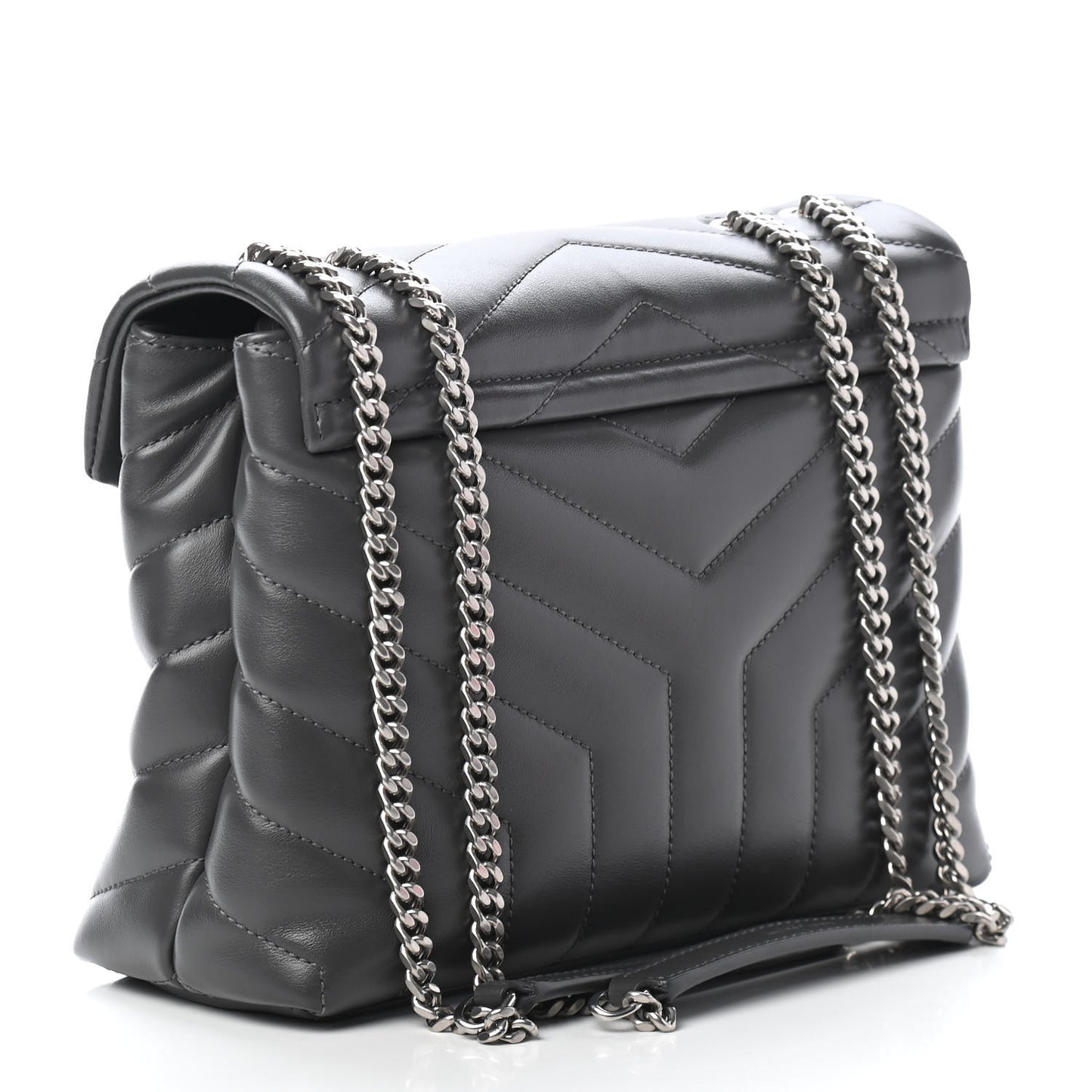 Calfskin Y Quilted Monogram Small Loulou Chain Satchel Earth