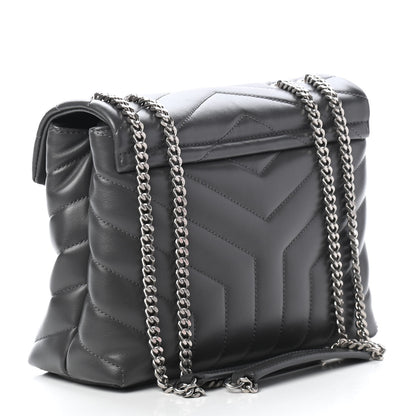 Saint Laurent Calfskin Y Quilted Monogram Small Loulou Chain Satchel Earth 3 of 8