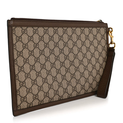 Gucci X DISNEY GG Supreme Monogram Donald Duck Interlocking G Wristlet Pouch Beige Multicolor New Acero 3 of 7
