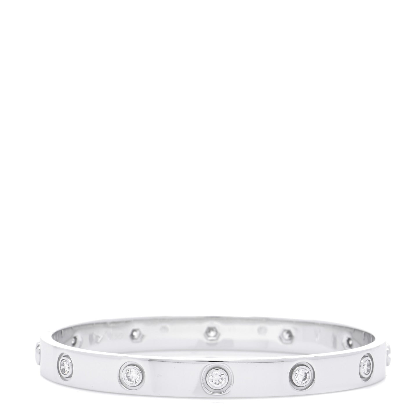 18K White Gold 10 Diamond LOVE Bracelet 16