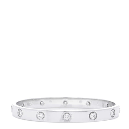 Cartier 18K White Gold 10 Diamond LOVE Bracelet 16 3 of 9