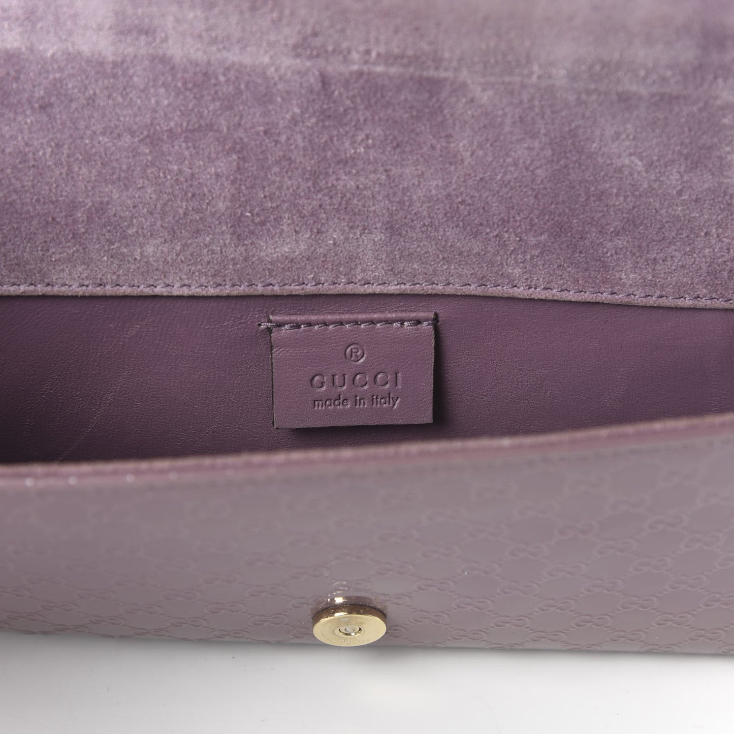 Patent Microguccissima Small Broadway Clutch Argyle Lavender