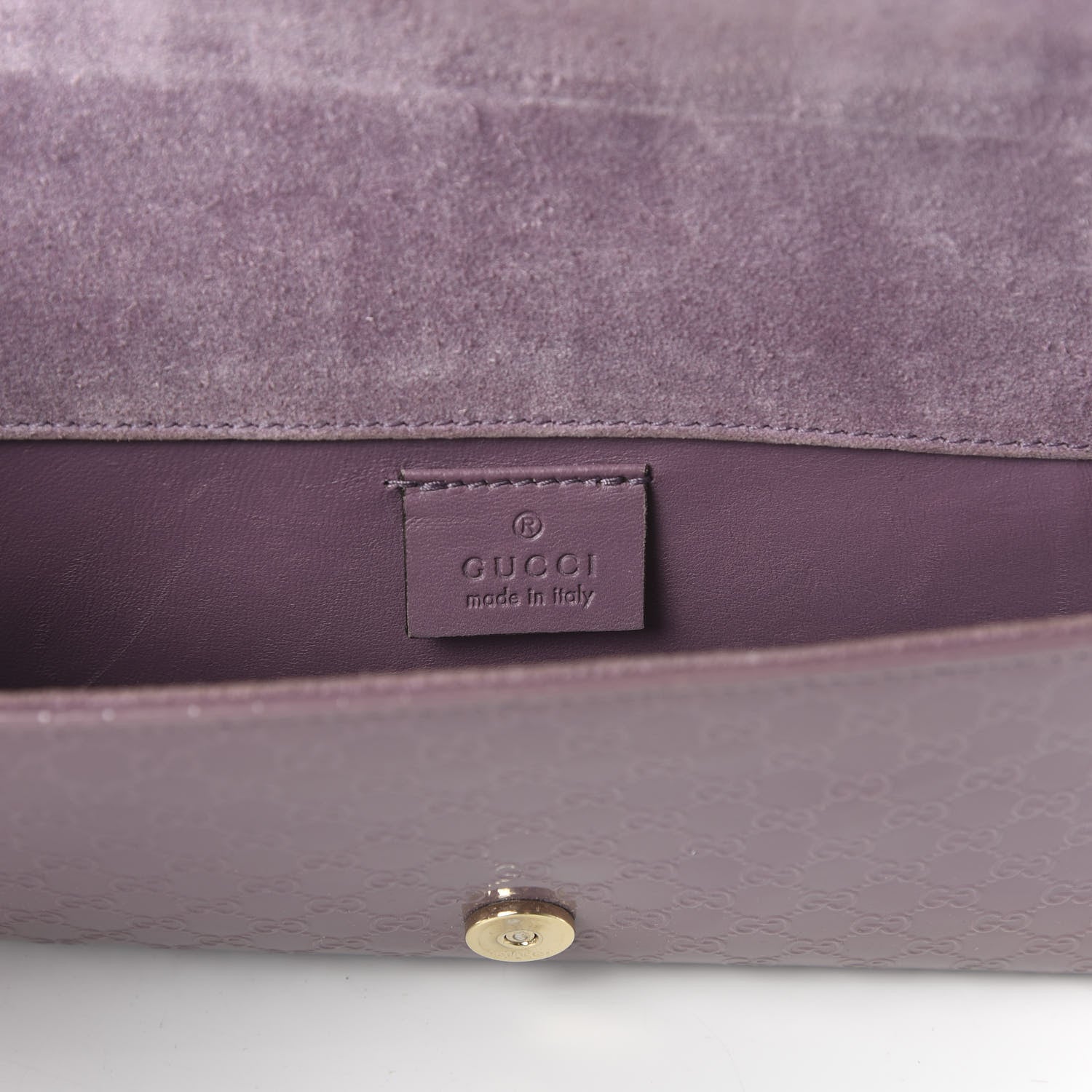 Gucci Patent Microguccissima Small Broadway Clutch Argyle Lavender 8 of 11