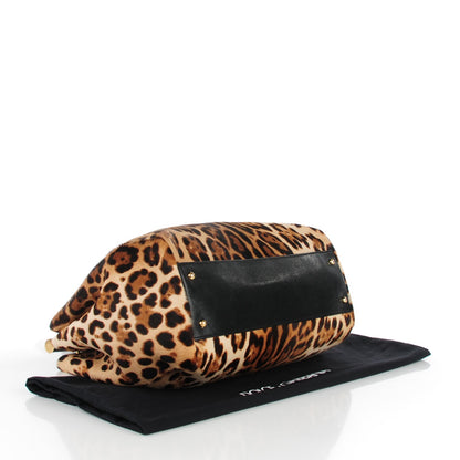 Dolce & Gabbana Calfskin Hair Leopard Print Medium Miss Sicily Shopper Tote 4 of 6