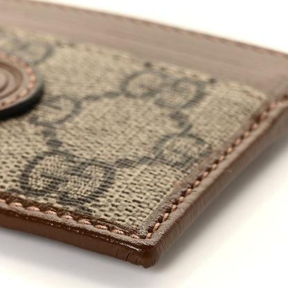 Gucci GG Supreme Monogram Azalea Calfskin Retro Interlocking G Card Holder Beige Ebony Brown Sugar 8 of 9