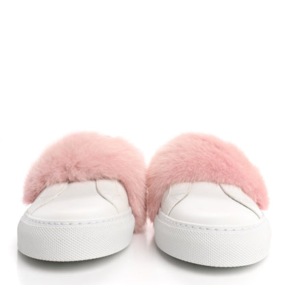 Givenchy Calfskin Mink Fur Womens Urban Street Sneakers 38.5 White Rose 3 of 11