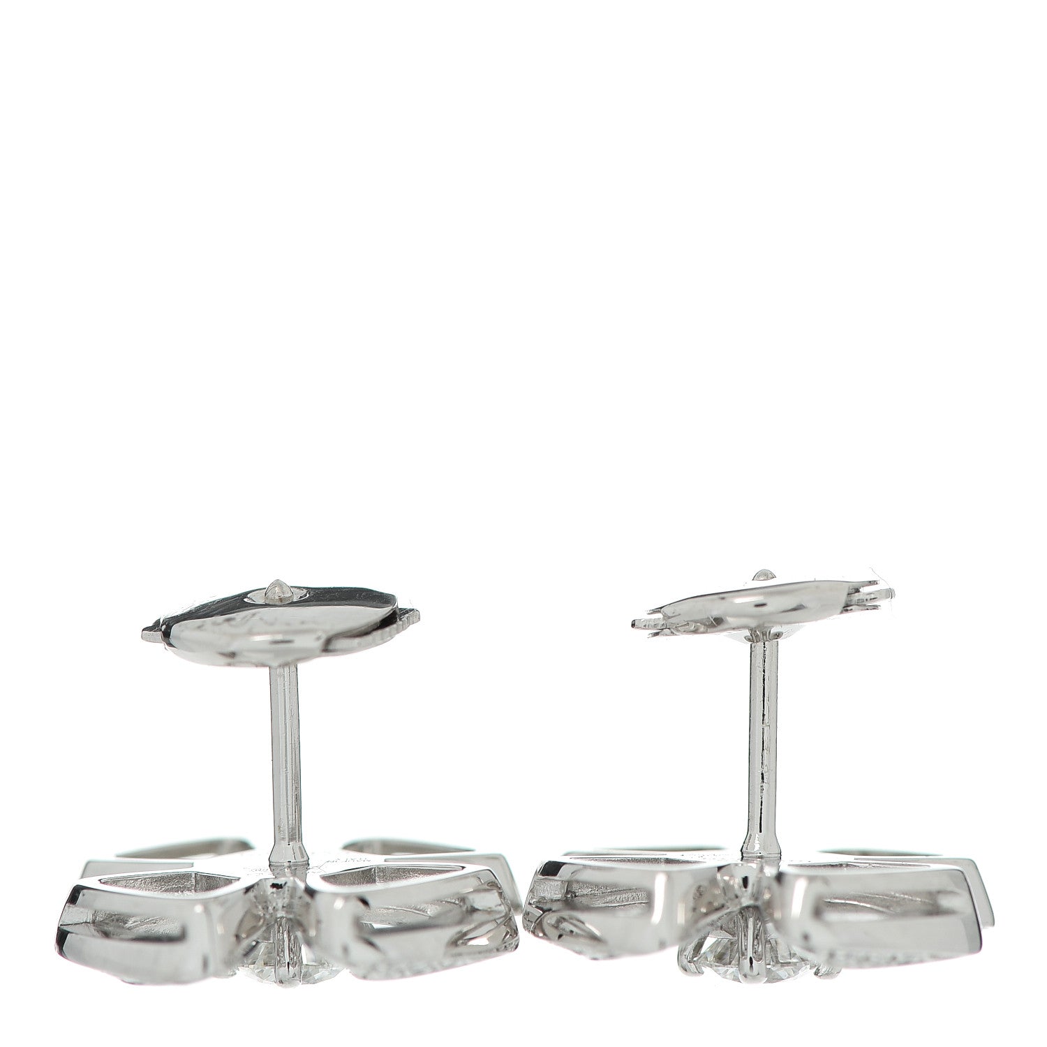 Bulgari 18K White Gold Diamond Fiorever Earrings 3 of 4