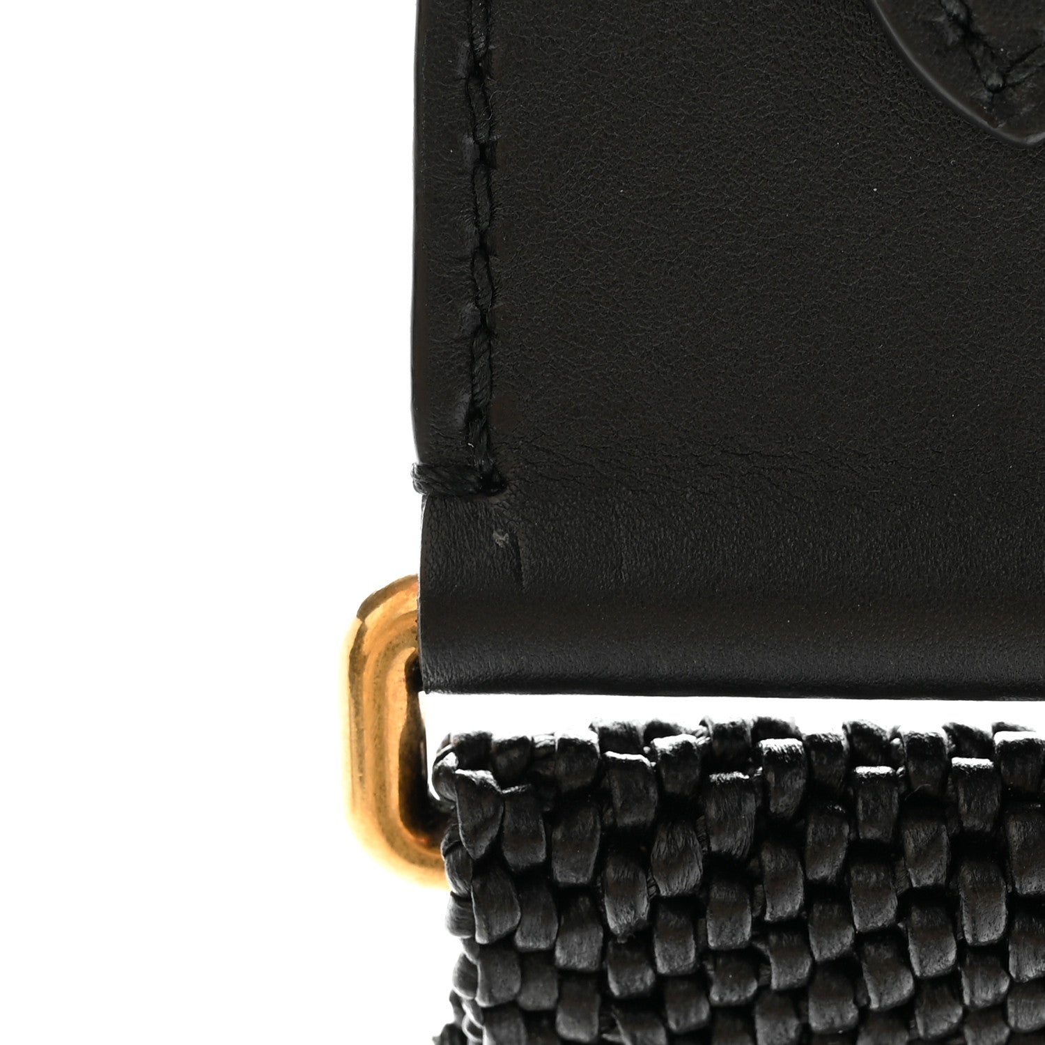 Christian Dior Raffia Woven Shoulder Strap Black 7 of 7