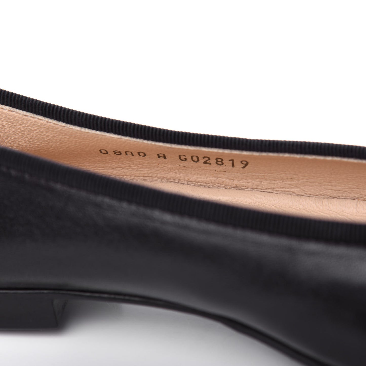 Lambskin Cap Toe Ballerina Flats 37 Black