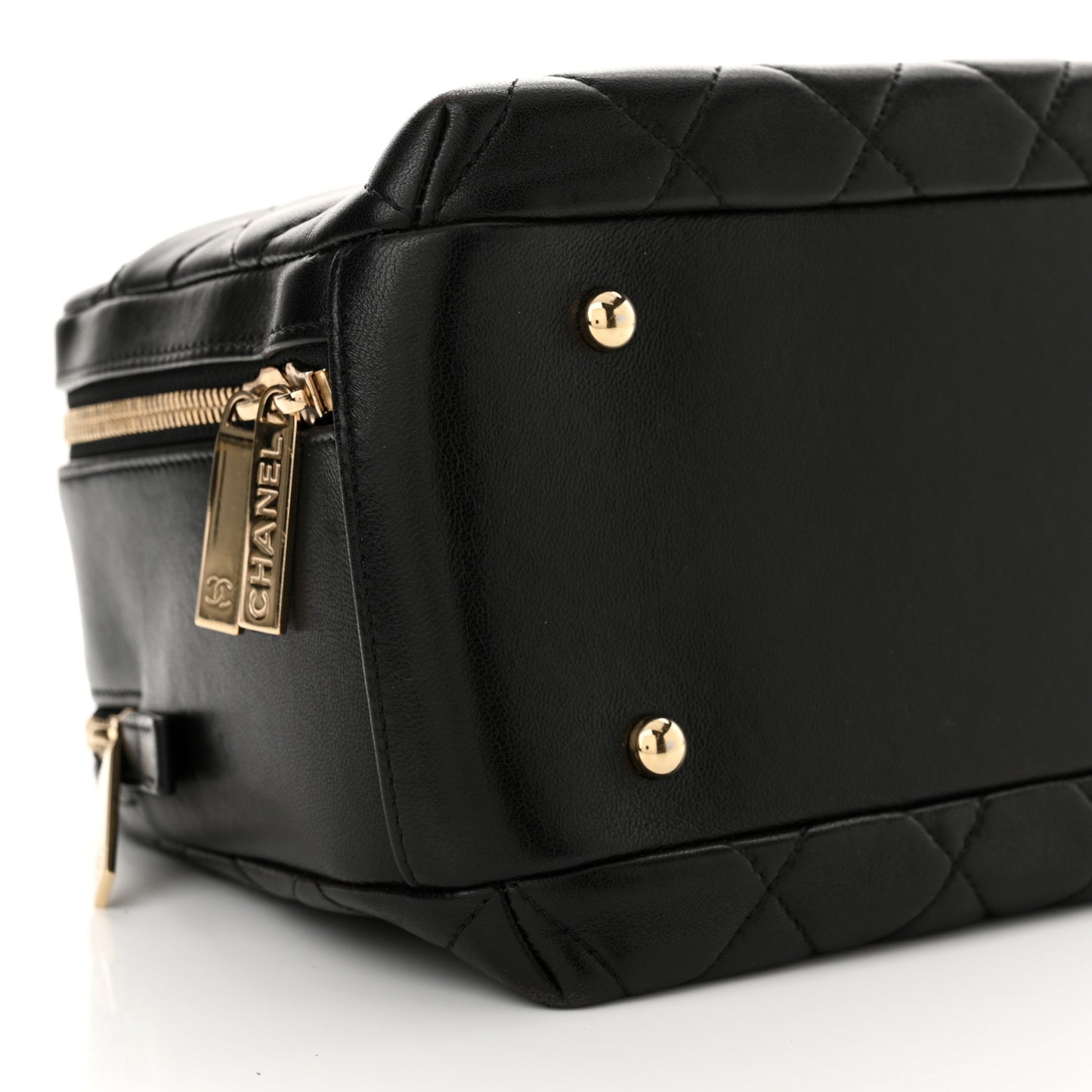 Lambskin Quilted Medium Trendy CC Bowling Bag Black