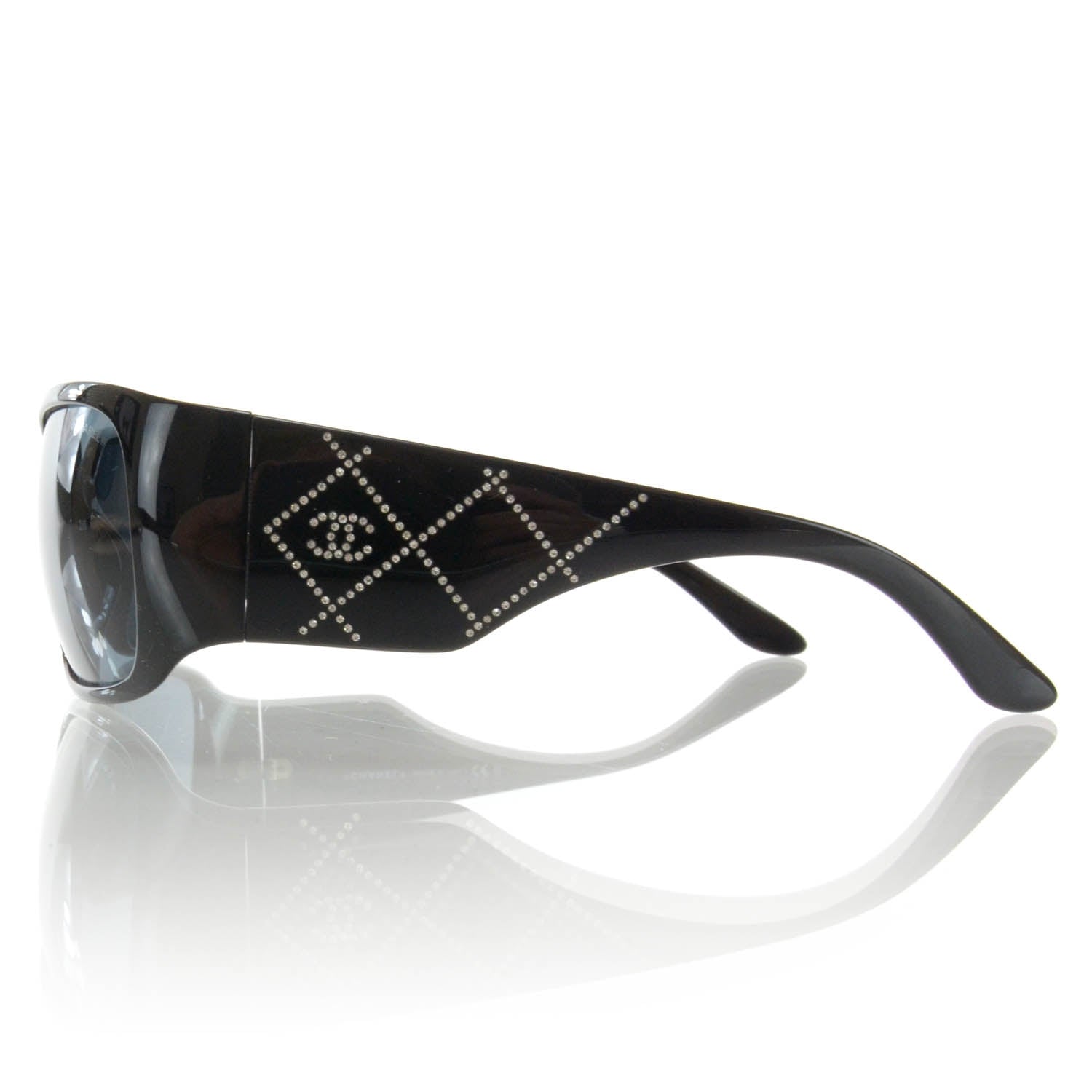 Chanel Crystal CC Logo Sunglasses 5080 B Black 3 of 6
