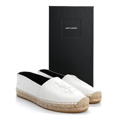 Saint Laurent Lambskin Monogram Espadrilles 38 White 10 of 10