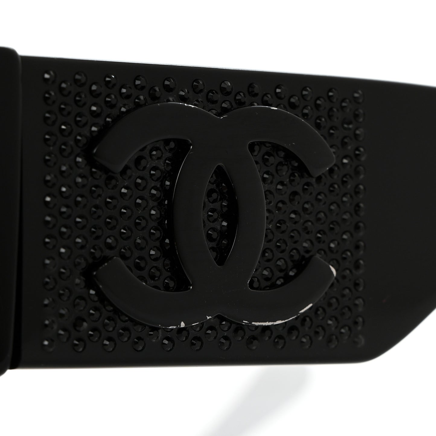 Acetate Crystal CC Shield Sunglasses 5466-B Black