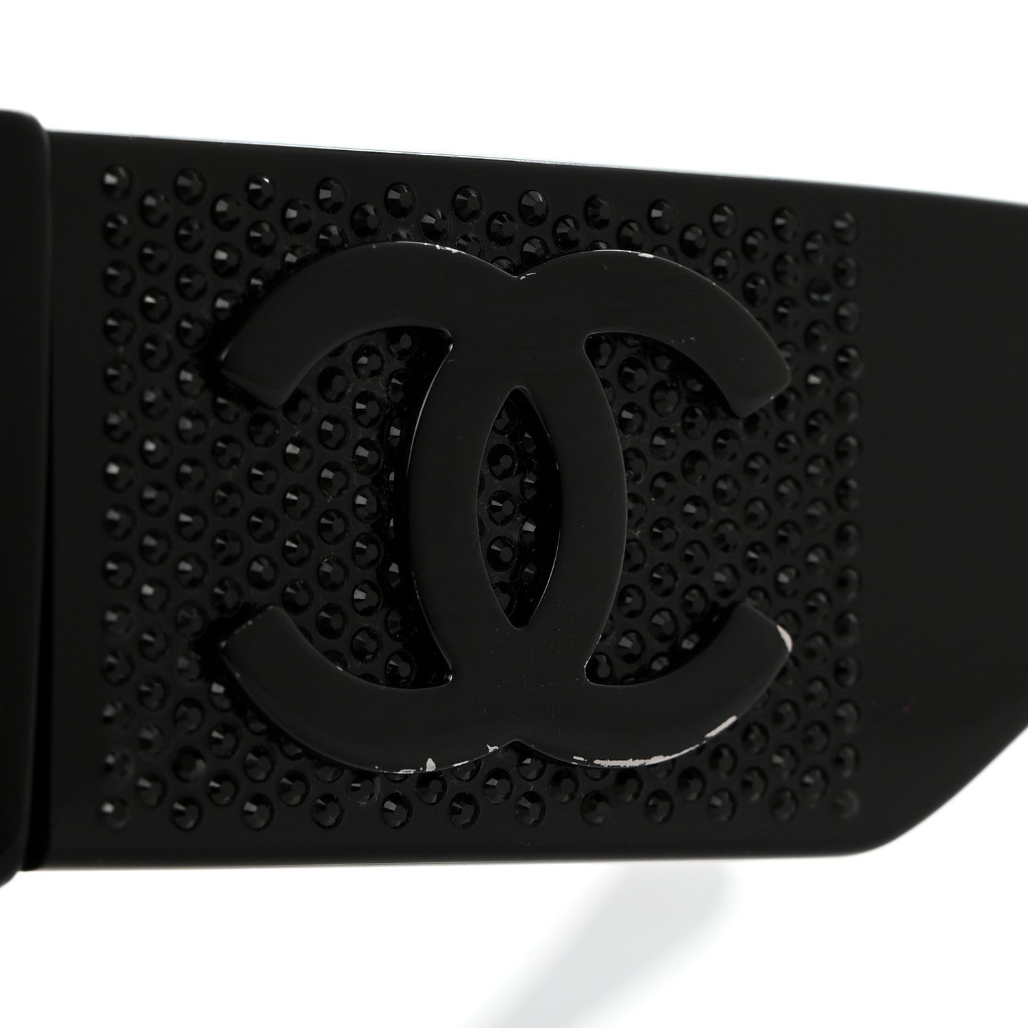 Chanel Acetate Crystal CC Shield Sunglasses 5466-B Black 9 of 11