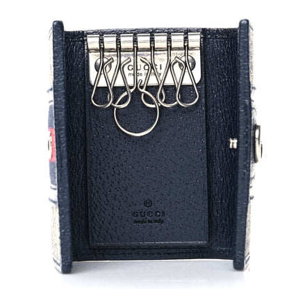Gucci GG Supreme Monogram Web Ophidia 6 Key Holder Case Beige Blue 5 of 8