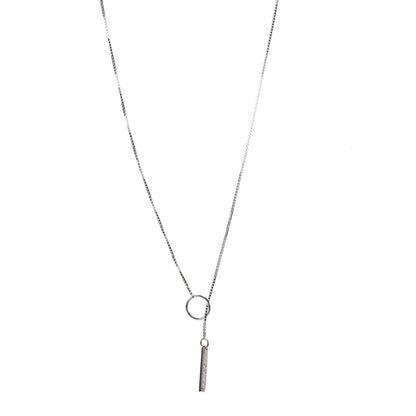 Gucci 18K White Gold 20mm Lariat Necklace 1 of 6