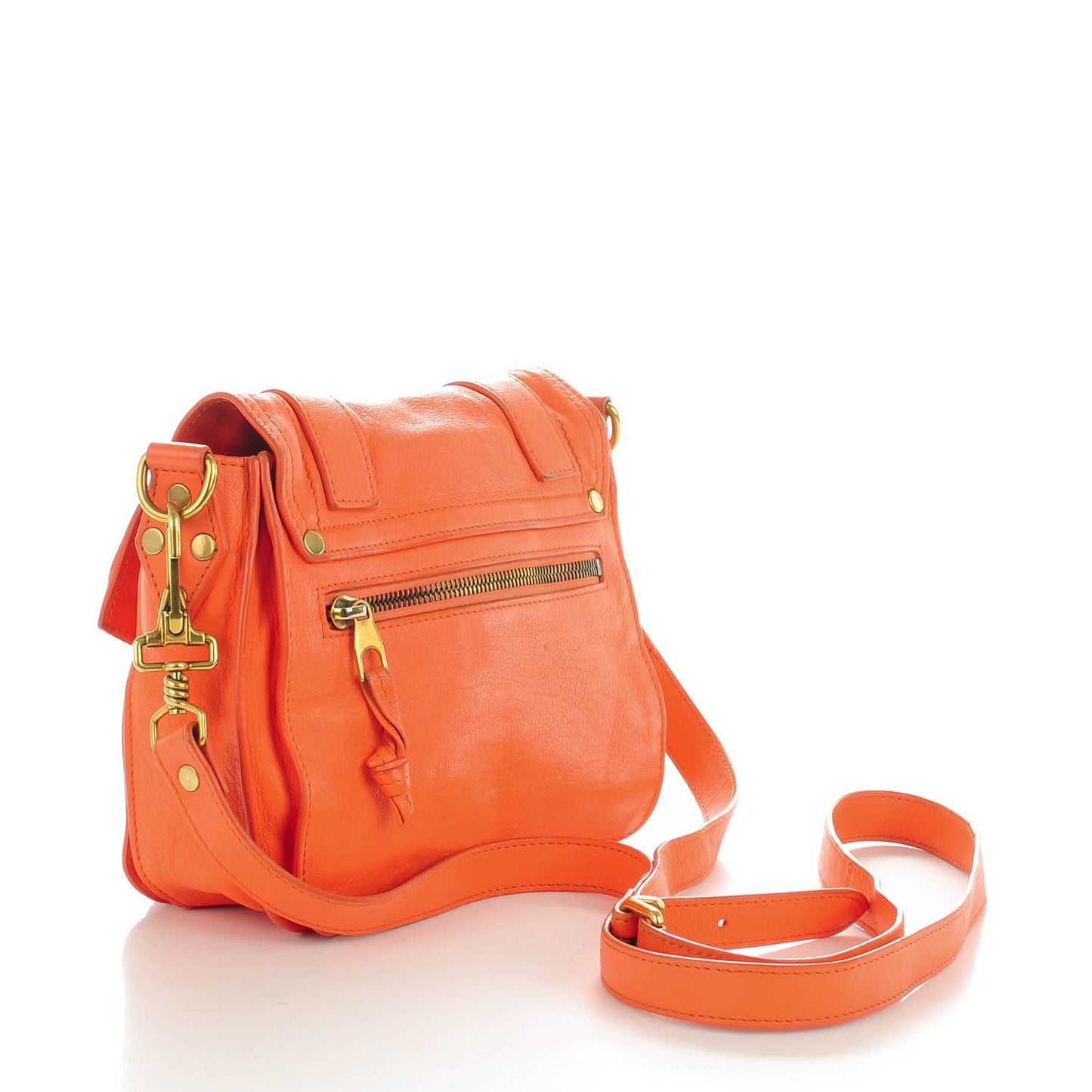 Lambskin PS1 Mini Pouch Messenger Bag Coral