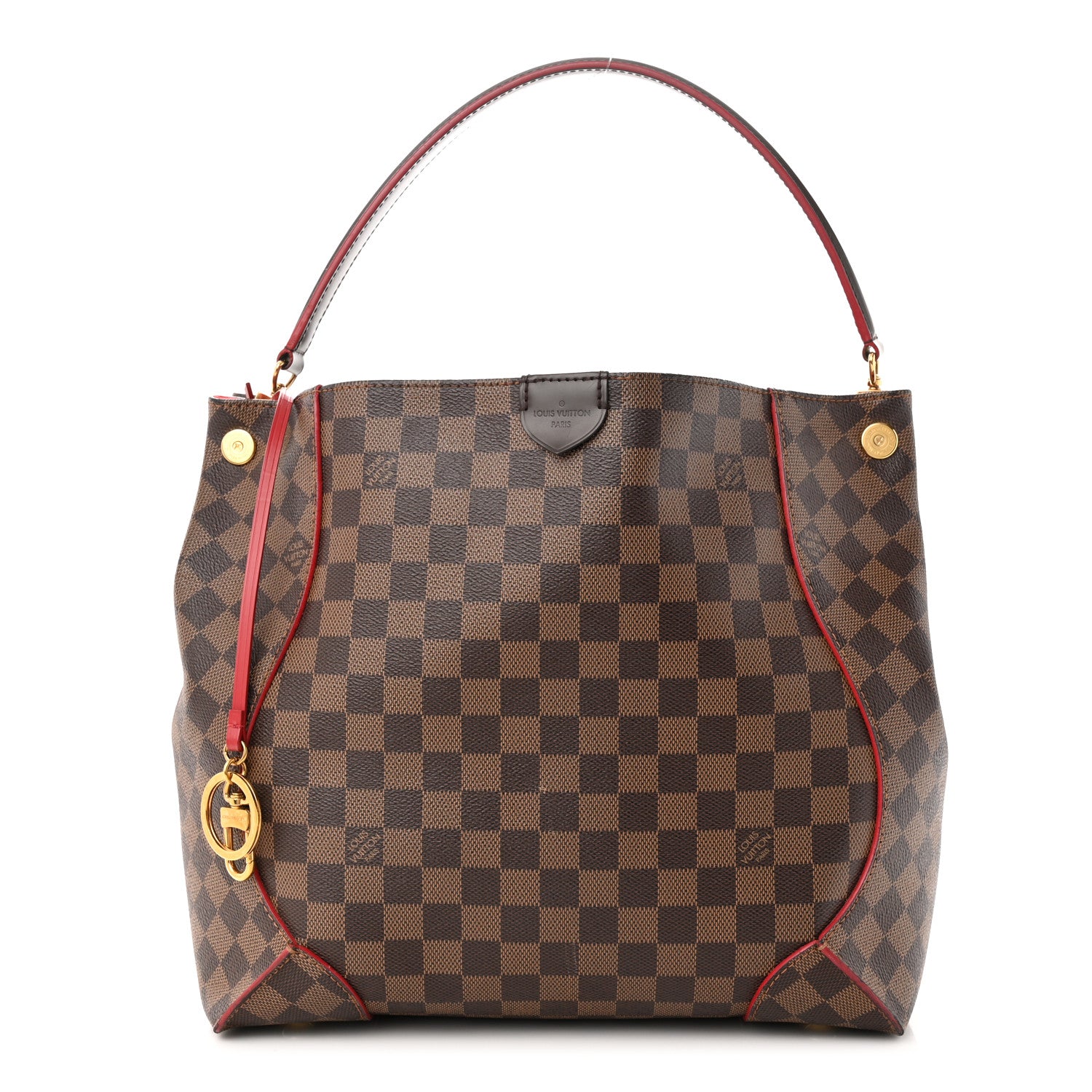 Louis Vuitton Damier Ebene Caissa Hobo Cherry 1 of 10